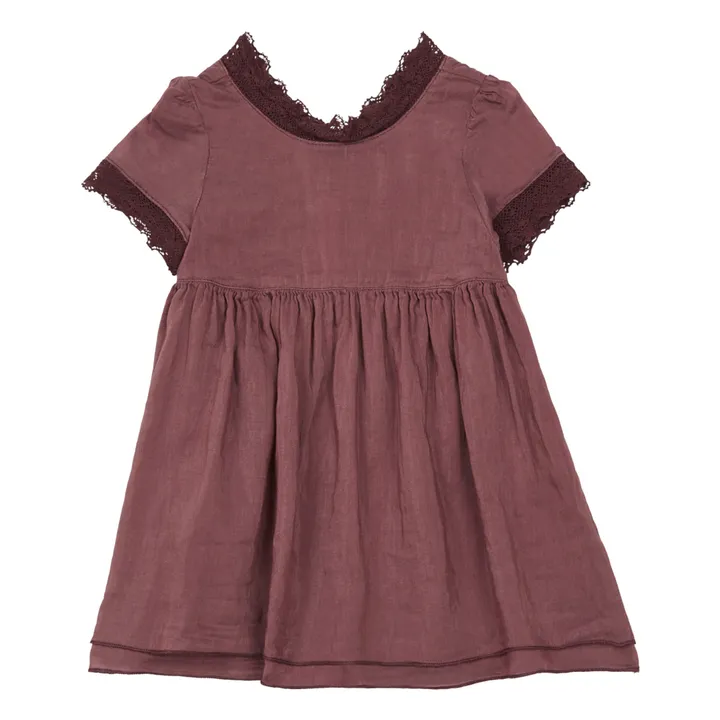 Kleid Baumwolle und Seide | Dunkles Lila- Produktbild Nr. 0