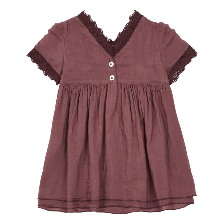 Kleid Baumwolle und Seide | Dunkles Lila- Produktbild Nr. 1