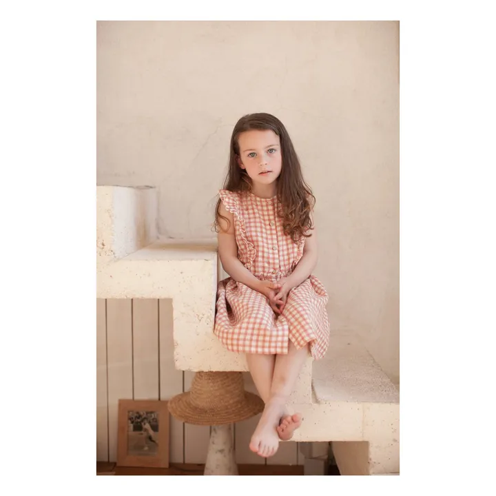 Exclusive Marlot x Smallable - Ninon Organic Cotton Muslin Dress  | Pink- Product image n°4