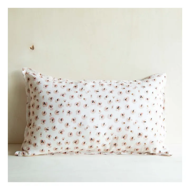 Léo Washed Linen Print Pillow Case | White- Product image n°2