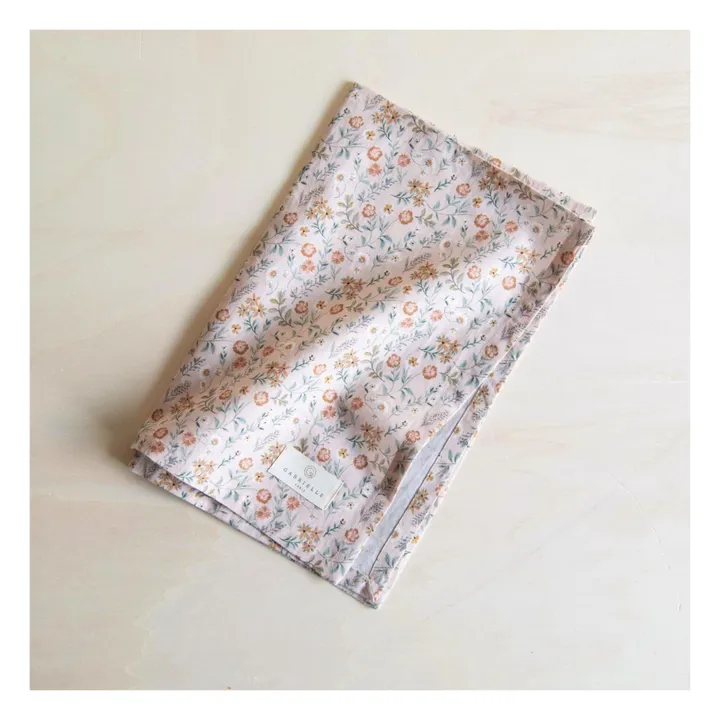 Iris Cotton and Linen Tea Towel | Powder pink- Product image n°1