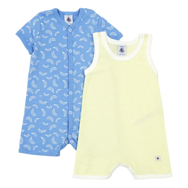 Set de 2 Pijamas Cortos Moelleux | Azul- Imagen del producto n°0