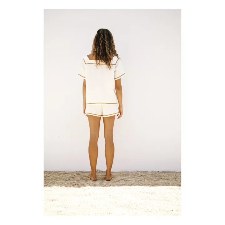Pijama algodón orgánico Pepijn - Colección Mujer  | Crudo- Imagen del producto n°2