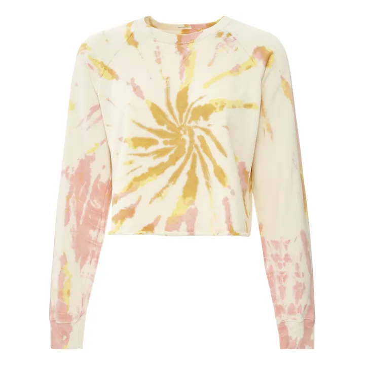Sweat The Loafer Crop Fray Tie and Dye | Jaune- Image produit n°0