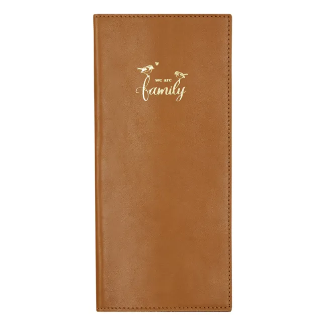 Funda para libro de familia de cuero | Caramelo