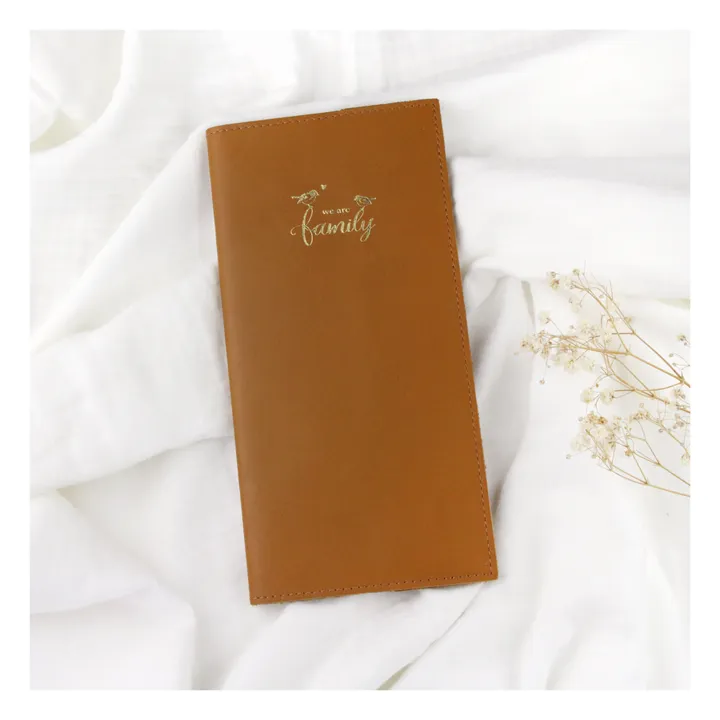 Funda para libro de familia de cuero | Caramelo- Imagen del producto n°1