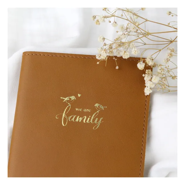 Funda para libro de familia de cuero | Caramelo