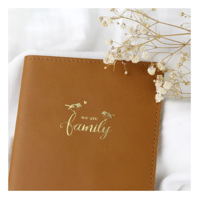 Leather Family Book Cover | Caramel