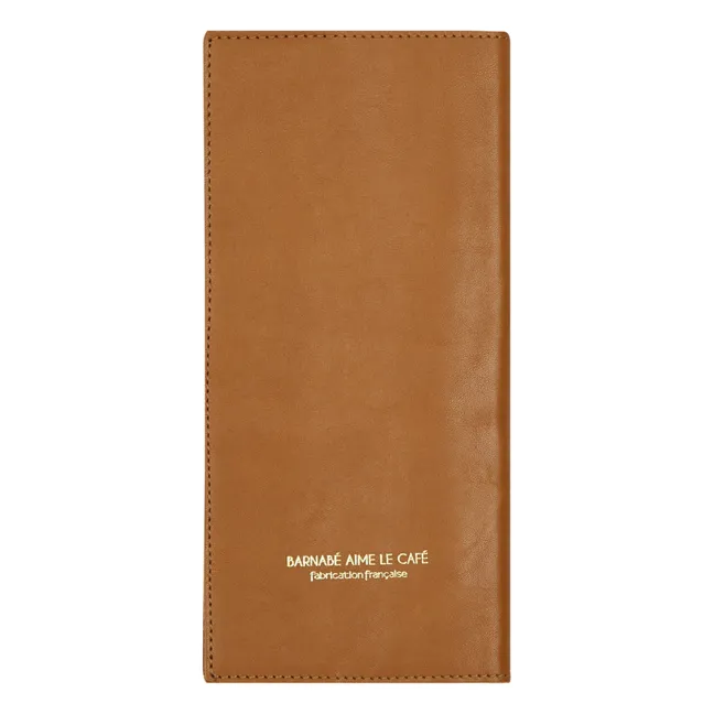 Funda para libro de familia de cuero | Caramelo