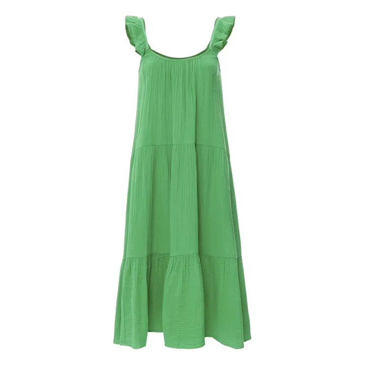 Vestido Rumer gasa de algodón | Verde- Imagen del producto n°0