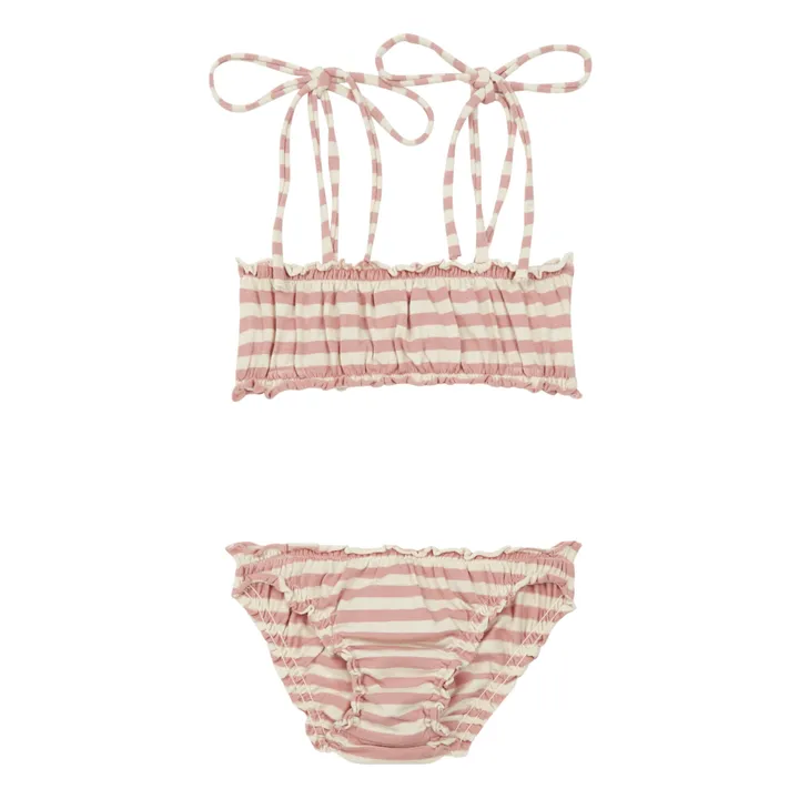 Striped Two Piece Swimsuit  | Pale pink- Product image n°0