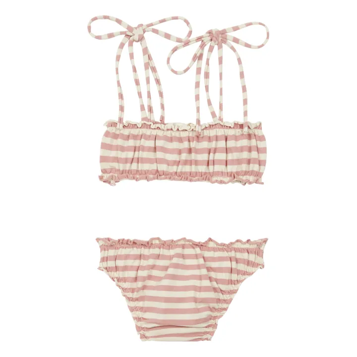 Striped Two Piece Swimsuit  | Pale pink- Product image n°1