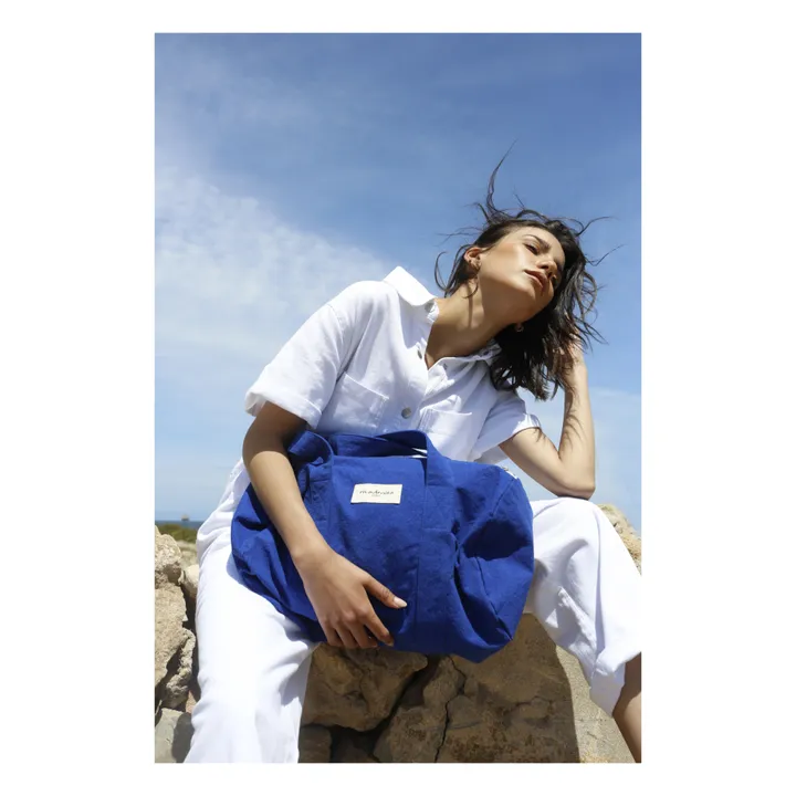 Bolso 24h Ballu en algodón reciclado | Azul Azurita- Imagen del producto n°2