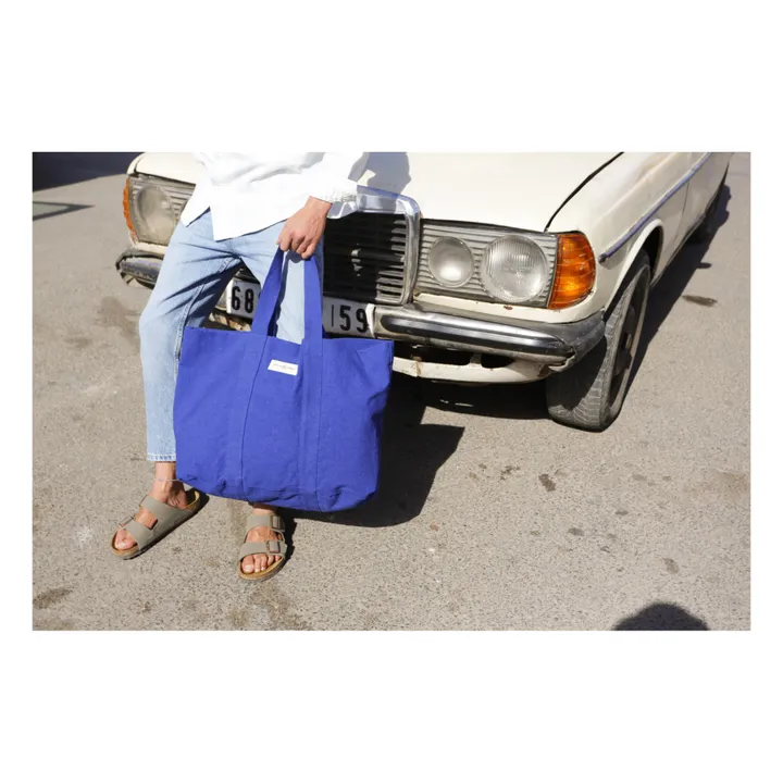 Marcel Recycled Cotton Tote Bag  | Azurite Blue- Product image n°3