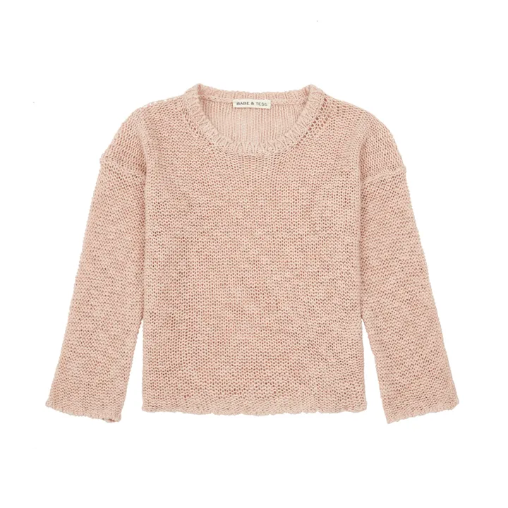 Pullover aus Leinen und Baumwolle | Rosa- Produktbild Nr. 0