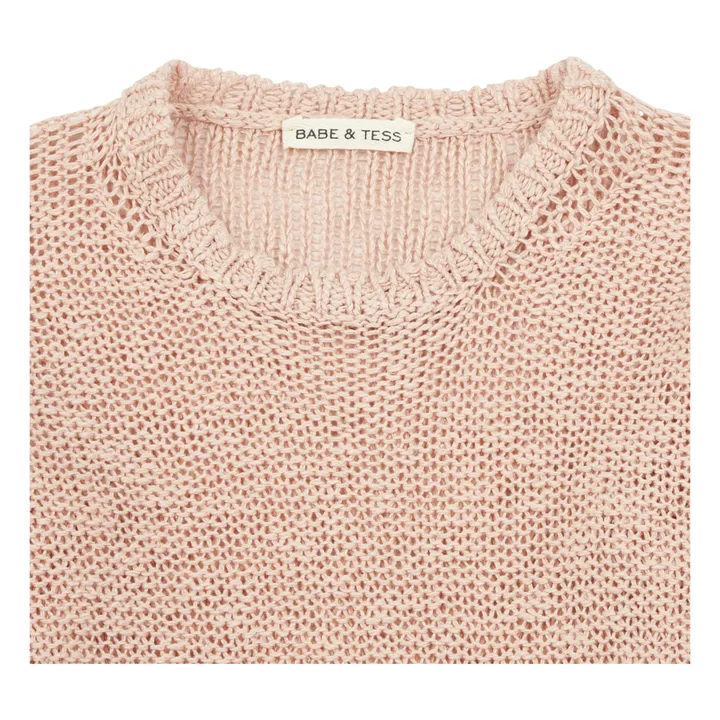 Pullover aus Leinen und Baumwolle | Rosa- Produktbild Nr. 1