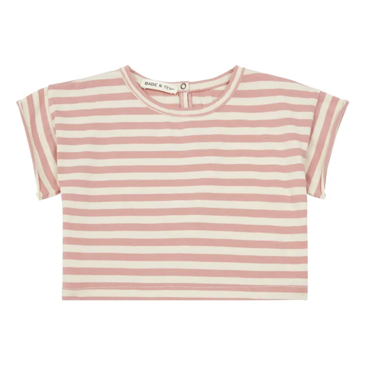 Camiseta Cropped a rayas | Rosa- Imagen del producto n°0