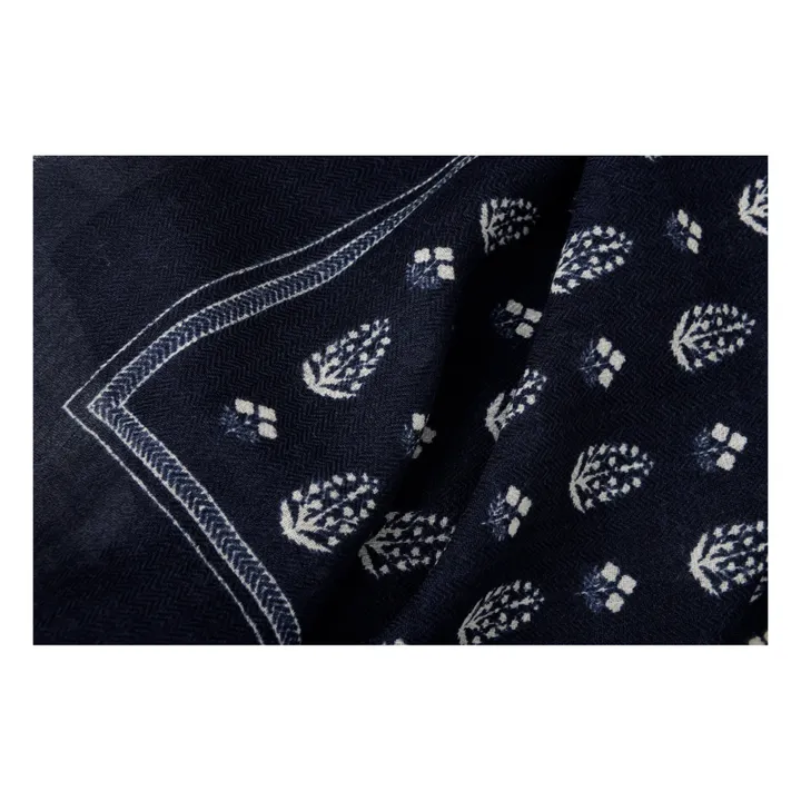 Wool Scarf N528 | Ink Blue- Product image n°4