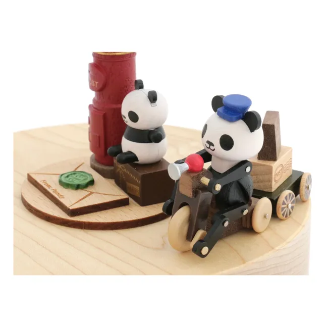 Caja de música de madera Panda