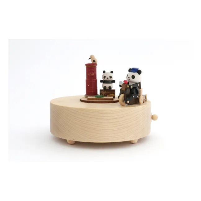 Caja de música de madera Panda