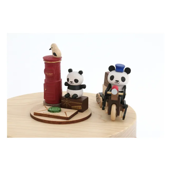 Caja de música de madera Panda