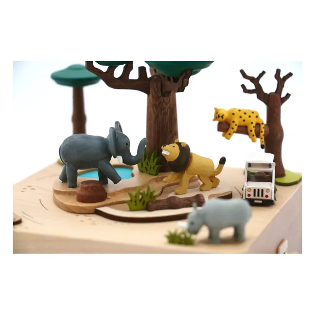 Boite à musique en bois Safari