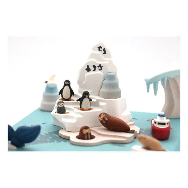 Caja de música de madera Antártica