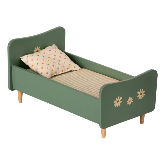 Mini-Bett aus Holz | Mintgrün
