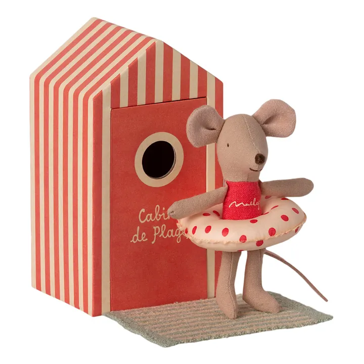 Ratona niña pequeña y su cabina de playa- Imagen del producto n°0