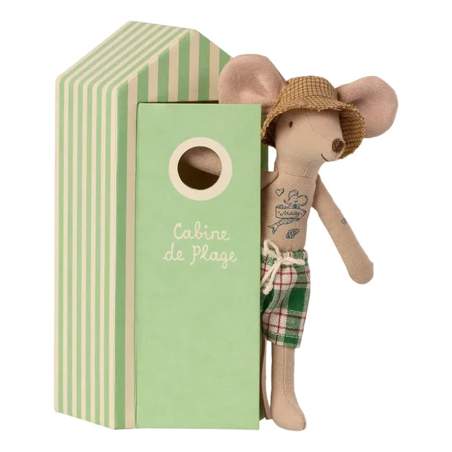 Papa souris dans sa cabine de plage