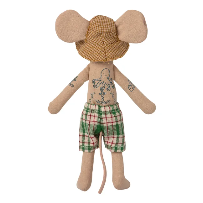 Papa souris dans sa cabine de plage