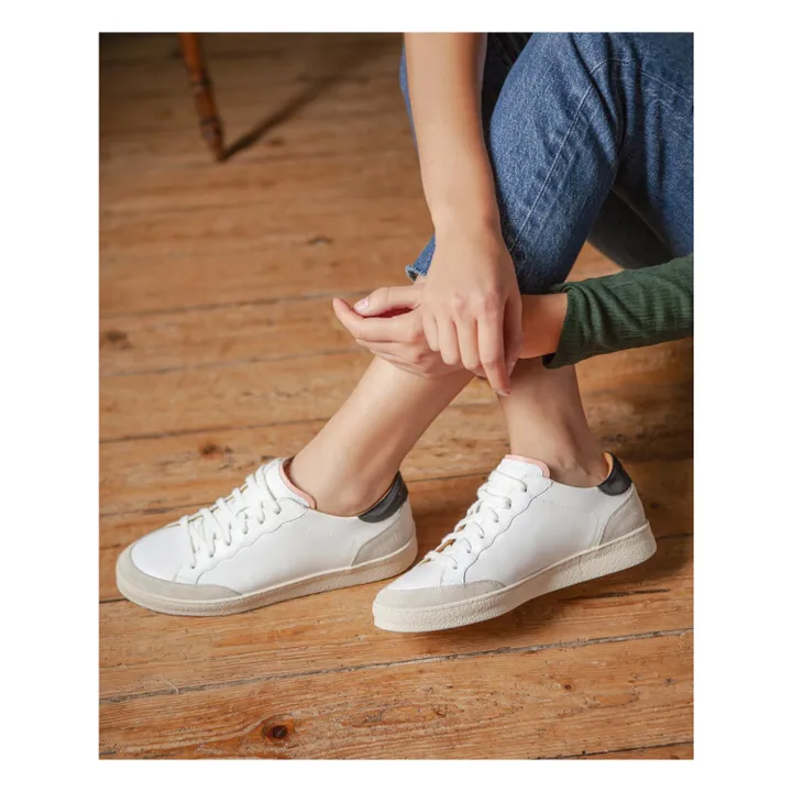 N°14  Bi-material Sneakers | White- Product image n°1