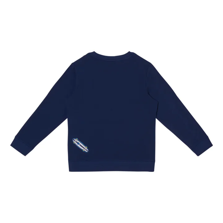 Organic Cotton Badge Sweatshirt  | Navy blue- Product image n°2