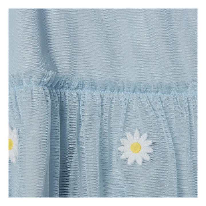 Robe + Bloomer Tulle Recyclé Fleurs Brodées | Bleu ciel- Image produit n°1