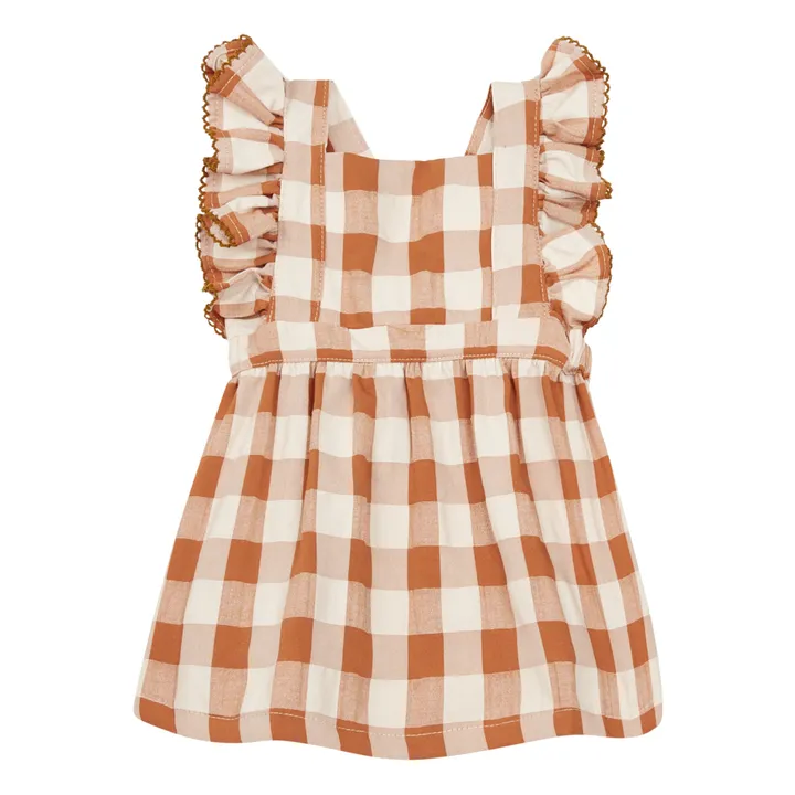  Petite Lucette x Smallable –  Kleid recycelte Baumwolle Rita | Rostfarben- Produktbild Nr. 0