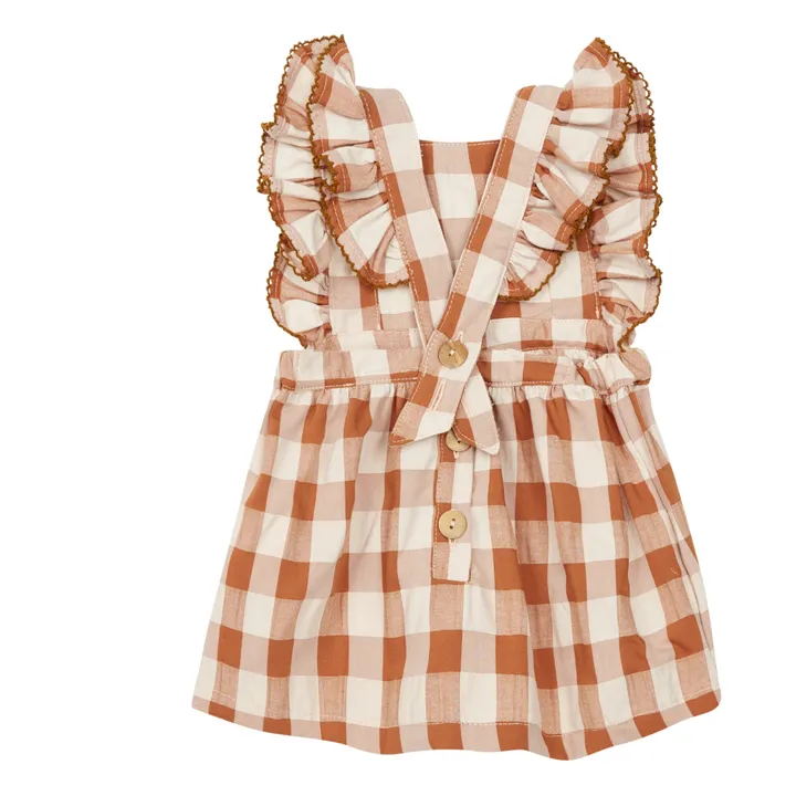 Exclusive Petite Lucette x Smallable –  Recycled Cotton Rita Dress  | Rust- Product image n°1