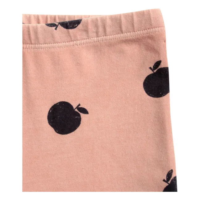 Leggings Bio-Baumwolle Äpfel - Kollektion Iconic  | Apricot