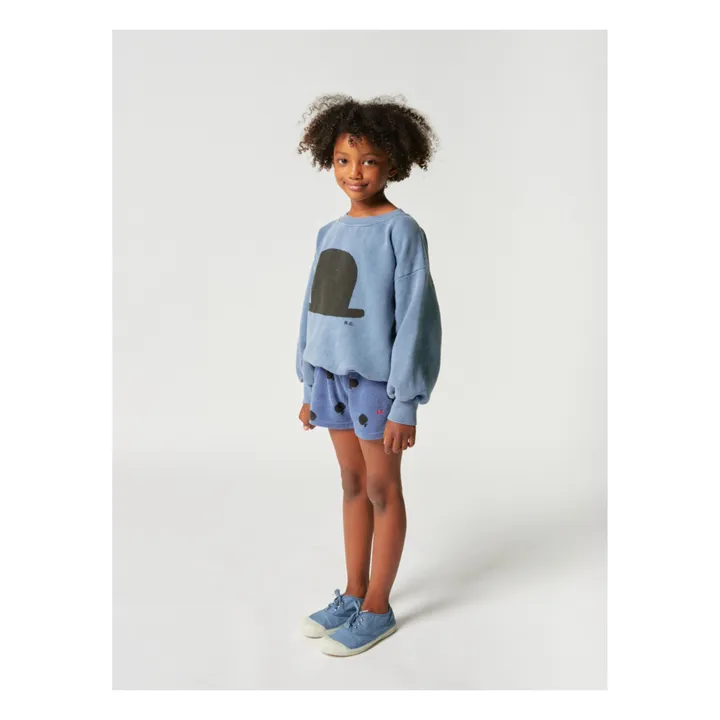 Organic Cotton Terry Cloth Apple Shorts - Iconic Collection  | Blue- Product image n°2