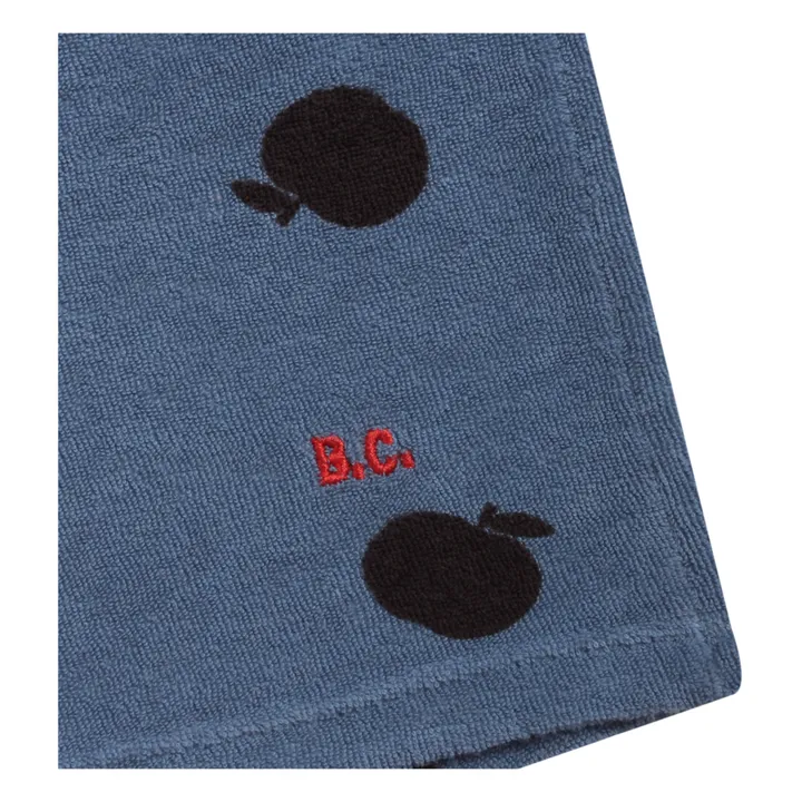 Organic Cotton Terry Cloth Apple Shorts - Iconic Collection  | Blue- Product image n°5