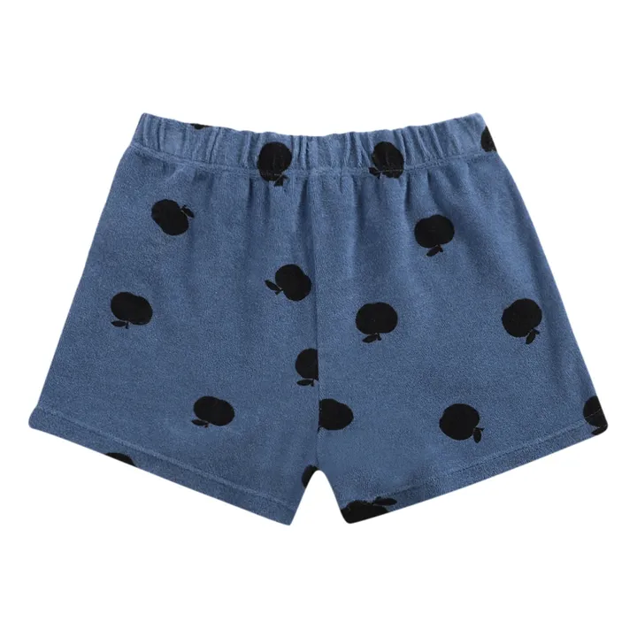 Organic Cotton Terry Cloth Apple Shorts - Iconic Collection  | Blue- Product image n°7