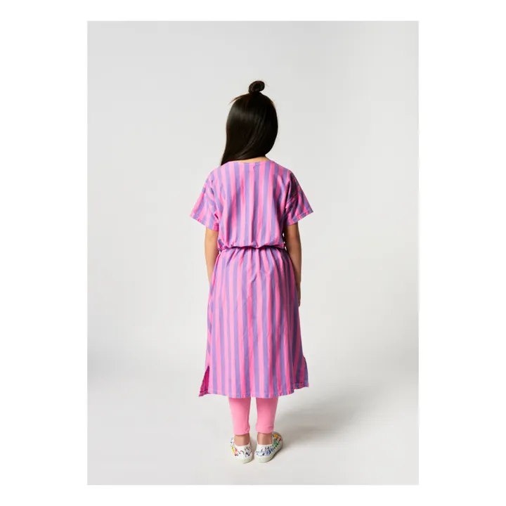 Vestido algodón orgánico a rayase - Colección Iconic  | Rosa- Imagen del producto n°5