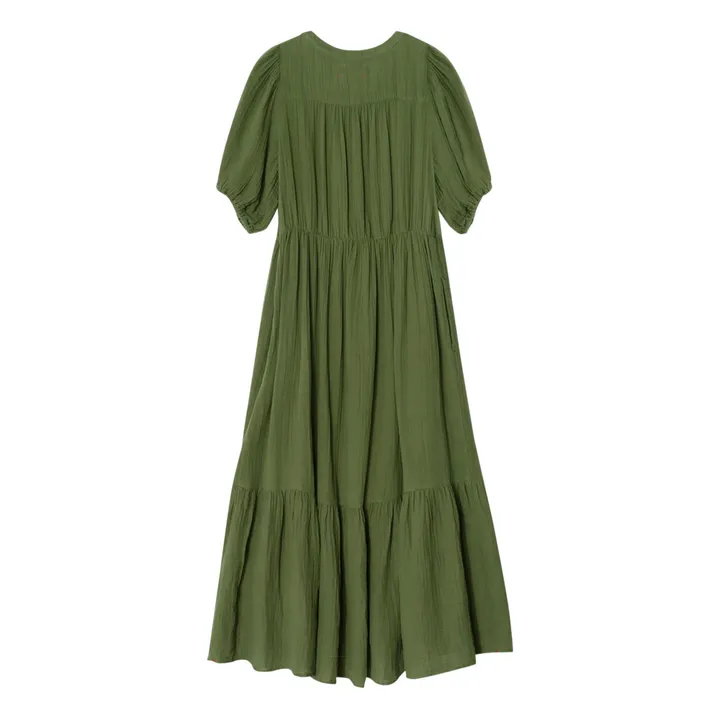 Kleid Lennox Gaze aus Baumwolle | Khaki- Produktbild Nr. 5