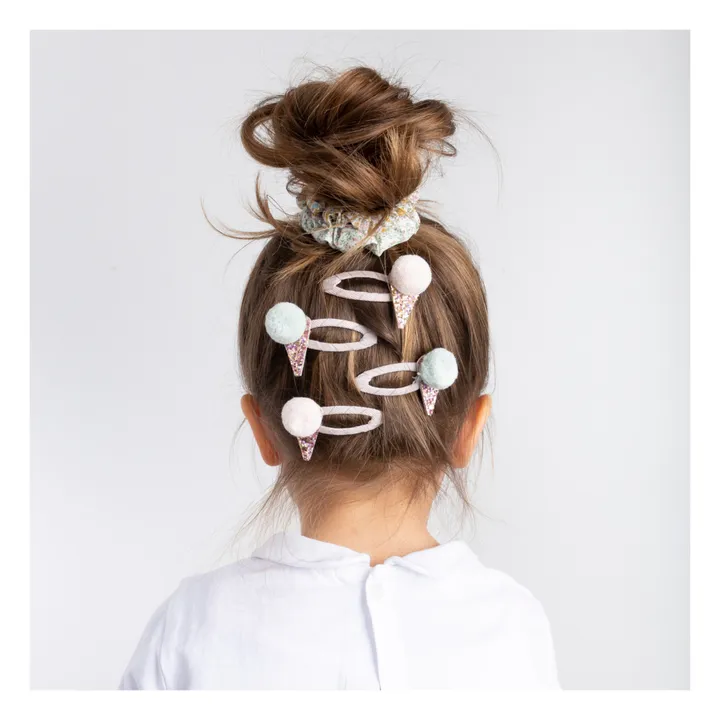 4er-Set Haarspangen Popmpons Eis | Weiß- Produktbild Nr. 1