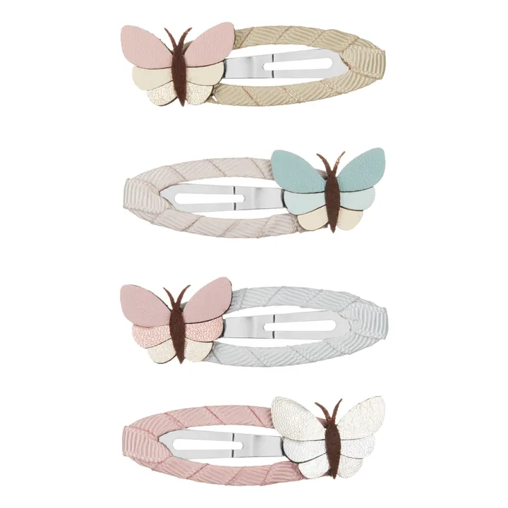 Juego de 4 pasadores Mariposas | Rosa- Imagen del producto n°0