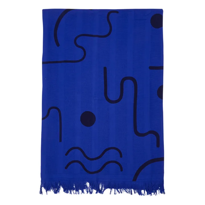 Fouta Dune 1 place - 100x200 cm | Bleu indigo- Image produit n°2