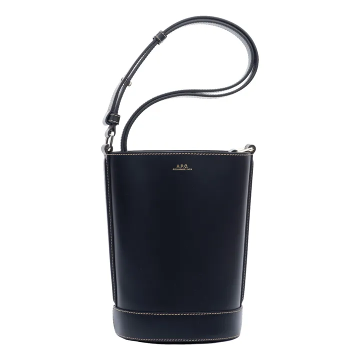 Ambre Mini Smooth Leather Bucket Bag  | Black- Product image n°0