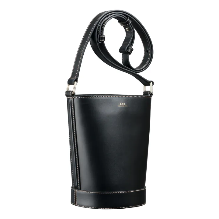 Ambre Mini Smooth Leather Bucket Bag  | Black- Product image n°4
