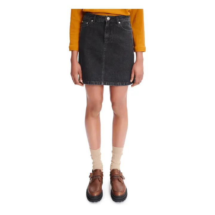 Standard Denim Recycled Cotton Skirt | Black- Product image n°2