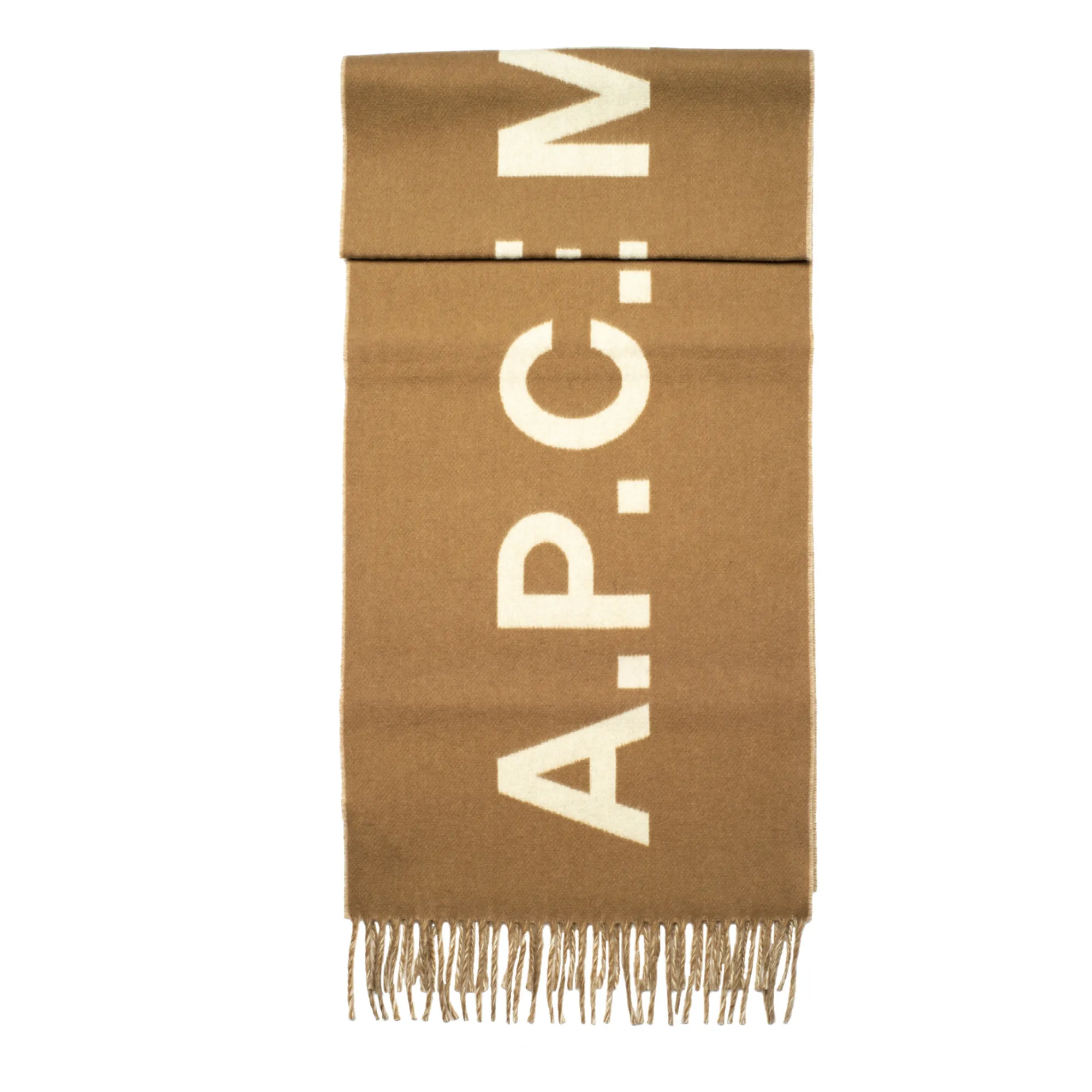 Angele Jacquard Wool Scarf Camel Smallable