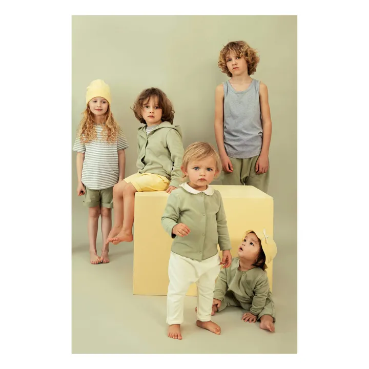 Organic Cotton Gray Label x Smallable Cardigan  | Khaki- Product image n°1